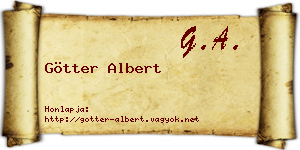 Götter Albert névjegykártya